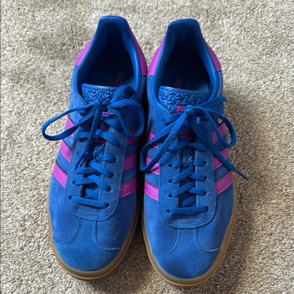 Adidas Gazelle Blue and Pink Platform Sneakers - Picture 2 of 6